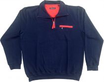 Sweat Col Zip Bleu Marine Monte Carlo