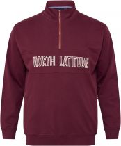 Sweat Col Zip Bordeaux All Size du 3XL au 8XL