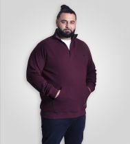 Sweat Col Zip Bordeaux Duke Du 3XL au 8XL