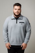 Sweat Col Zip Gris Monte Carlo du 2XL au 7XL