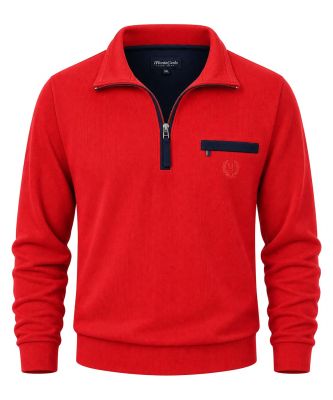 Sweat Col Zip Rouge Monte Carlo du 2XL au 7XL