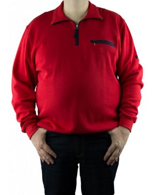 F-Monte Carlo 6905-32- Sweat col zip rouge -1341