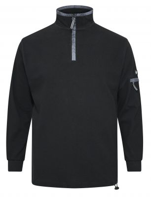 Sweat Col Zipp� 100% Coton Noir All Size