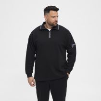 Sweat Col Zipp&eacute; 100% Coton Noir All Size