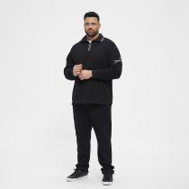 Sweat Col Zipp&eacute; 100% Coton Noir All Size