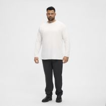 T-Shirt Blanc Manches Longues Col Rond 100% Coton All Size