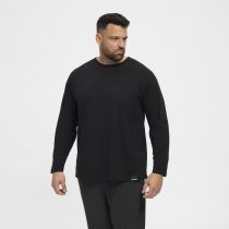 T-Shirt Noir Manches Longues Col Rond 100% Coton All Size