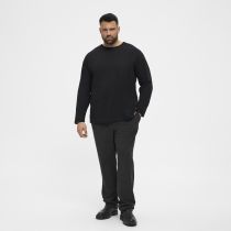 T-Shirt Noir Manches Longues Col Rond 100% Coton All Size