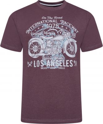 Tshirt Manches Courtes Bordeaux Kam du 3XL au 8XL