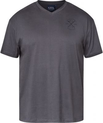 Tshirt Manches Courtes Col V Gris All Size du 3XL au 8XL