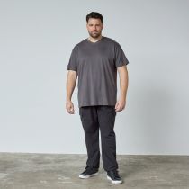 Tshirt Manches Courtes Col V Gris All Size du 3XL au 8XL