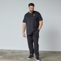 Tshirt Manches Courtes Col V Noir All Size du 3XL au 8XL