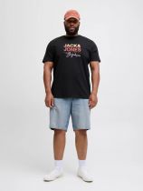 Tshirt Manches Courtes Noir Jack&Jones du 3XL au 8XL