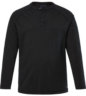 Tshirt Manches Longues Col Tunisien Noir du 3XL au 7XL