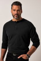 Tshirt Manches Longues Col Tunisien Noir du 3XL au 7XL