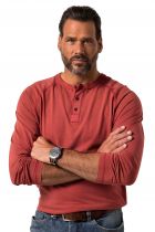 Tshirt Manches Longues Col Tunisien Rouge du 3XL au 7XL